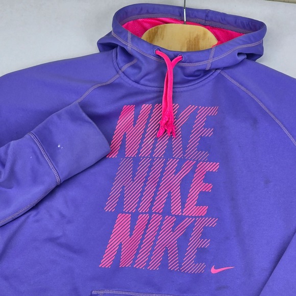 Nike Tops - Nike Therma-FIT Hoodie Jacket Women's XL Purple Pink Graphic Pullover